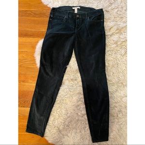 Forest green velvet skinny pants jeans forever 21
